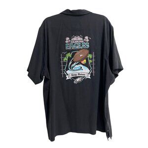 Tommy Bahama Philadelphia Eagles Button-Up Shirt Silk Tidal Kickoff Black XXL
